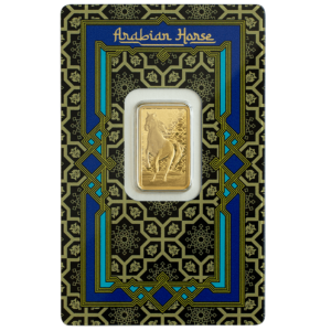 5 gram PAMP Gold Bar - Arabian Horse with Pendant Frame
