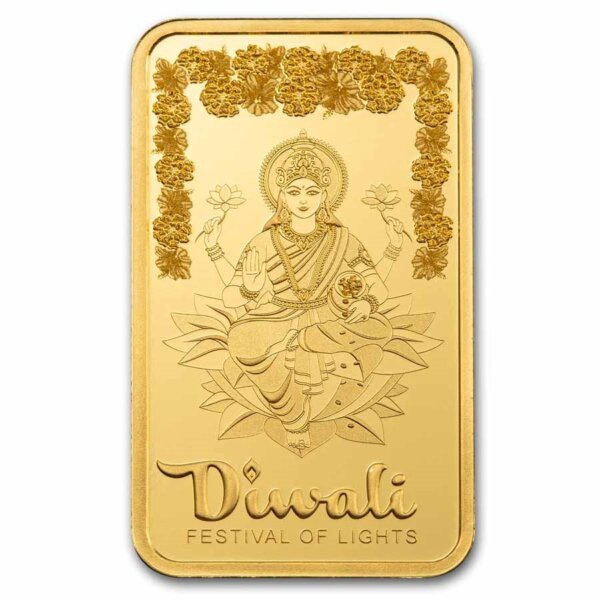 5 gram PAMP Suisse Diwali Lakshmi & Rangoli Gold Bar - Image 3