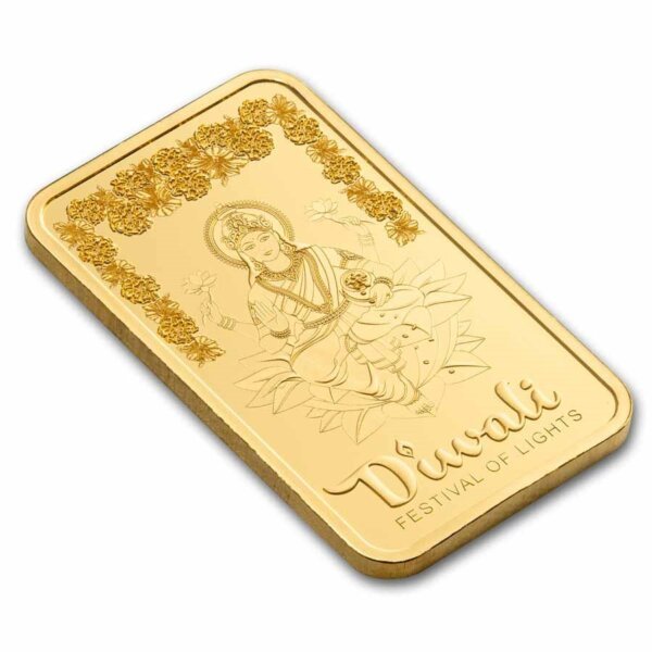 5 gram PAMP Suisse Diwali Lakshmi & Rangoli Gold Bar - Image 5