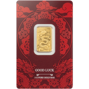 5 gram PAMP Suisse Good Luck Yellow Dragon Gold Bar
