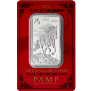 1 oz PAMP Suisse 2026 Legend of the 1,000 Mile Horse Silver Bar