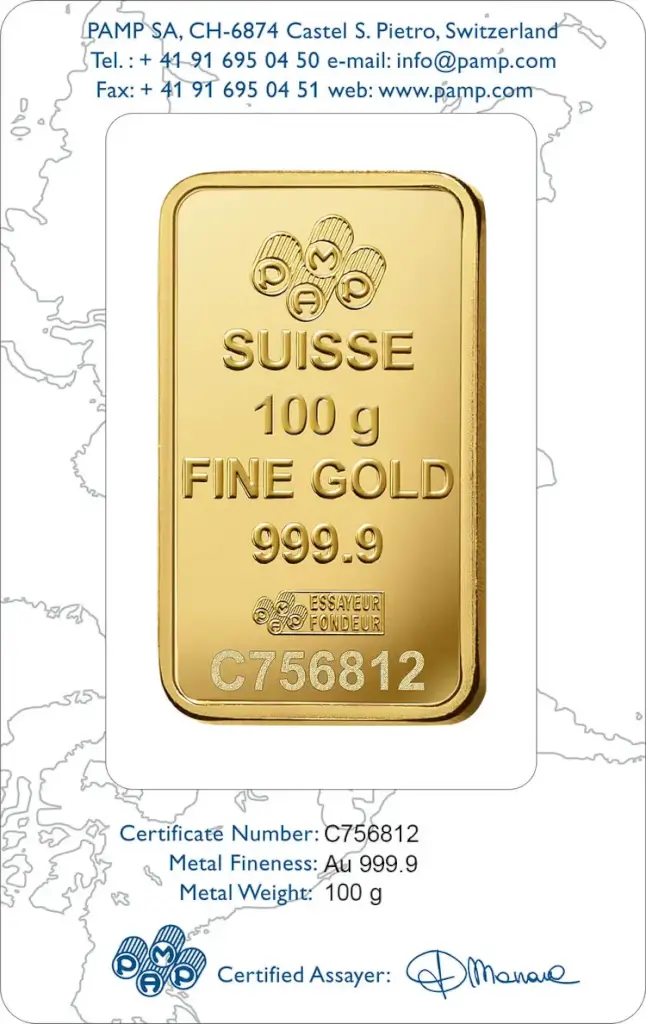 100 gram PAMP Suisse Rosa Gold Bar - Image 2