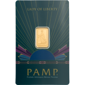 2.5 gram PAMP Lady of Liberty Gold Bar
