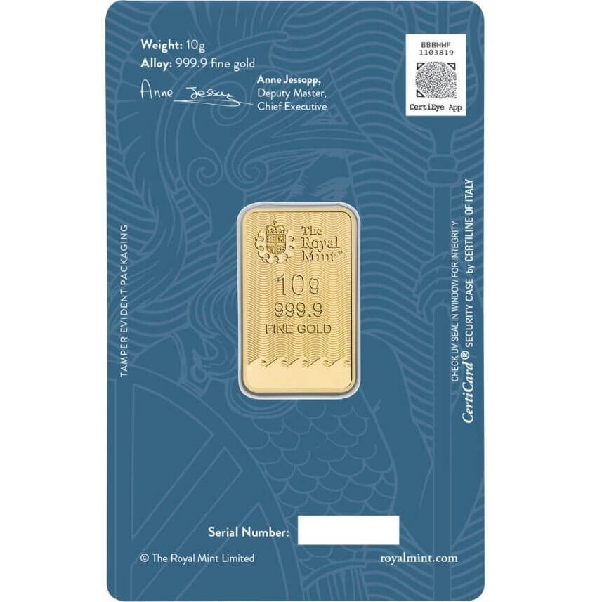 10 gram Gold Bar - The Royal Mint Britannia
