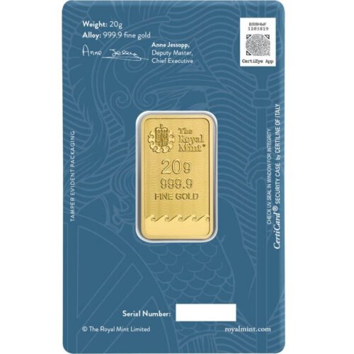 20 gram Gold Bar - The Royal Mint Britannia