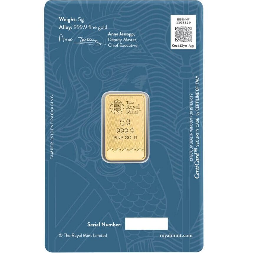 5 gram Gold Bar - The Royal Mint Britannia